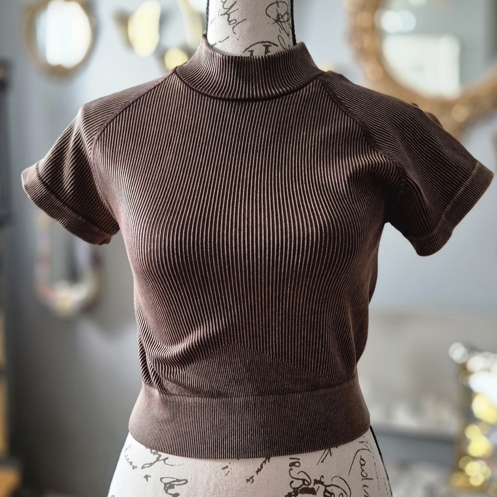 Cotton Candy Chocolate Ribbed Crop Top